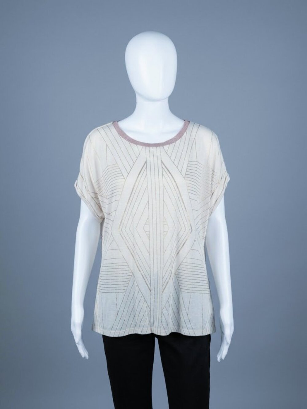 Cato blush pink textured short-sleeve top